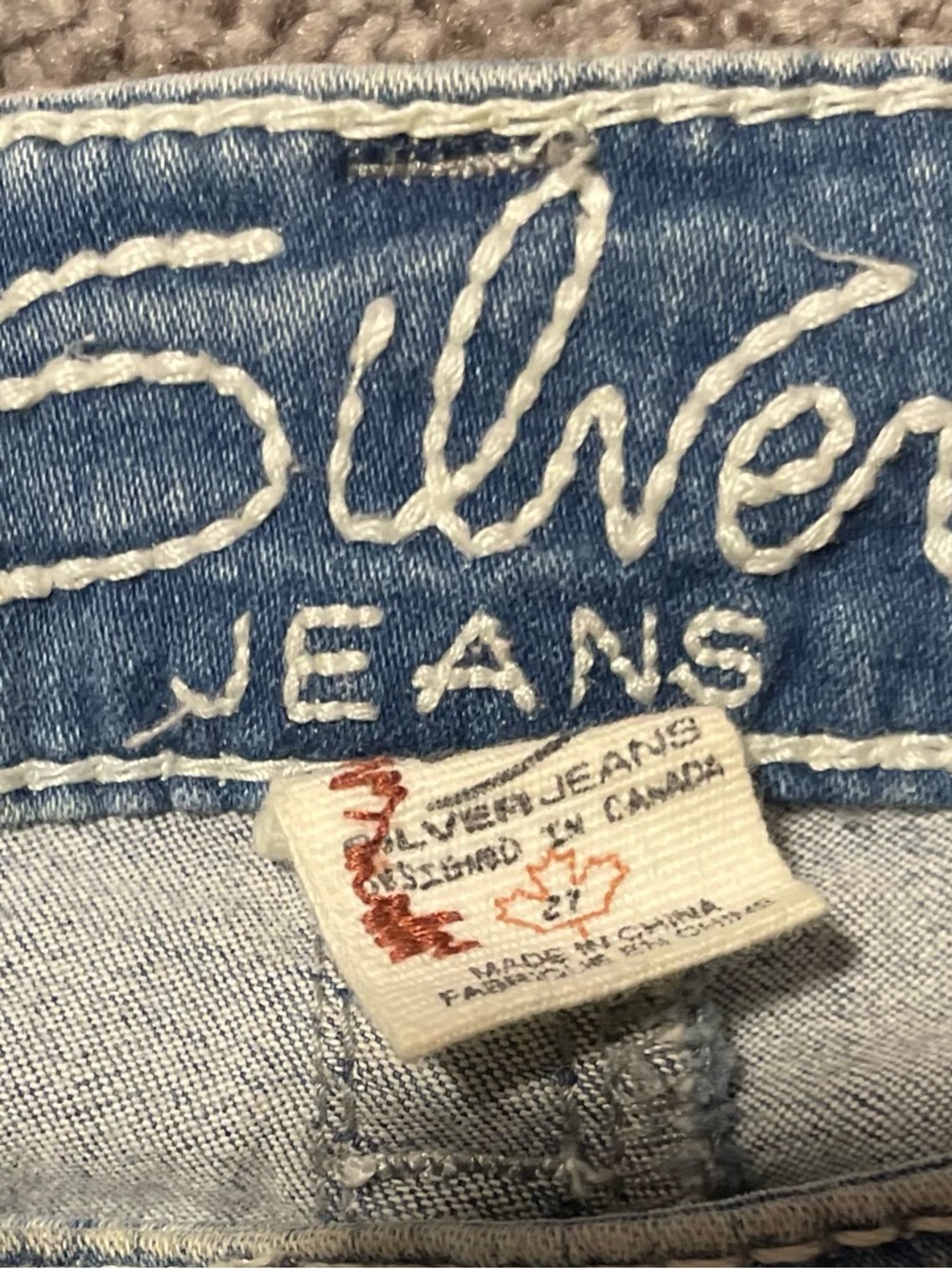 Silver Jeans Camden Lace Distressed Rhinestone Jeans W27 L31 - Picture 4 of 10